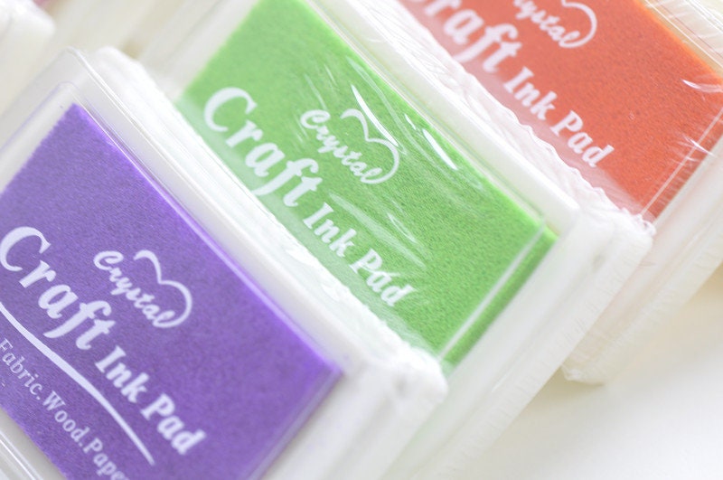 Ink Pads Set of 15 Colors For Fingerprints, Craft Paper, Scrapbooking, Wedding Fast Drying Water Base Ink 7.5 x 5cm( 3