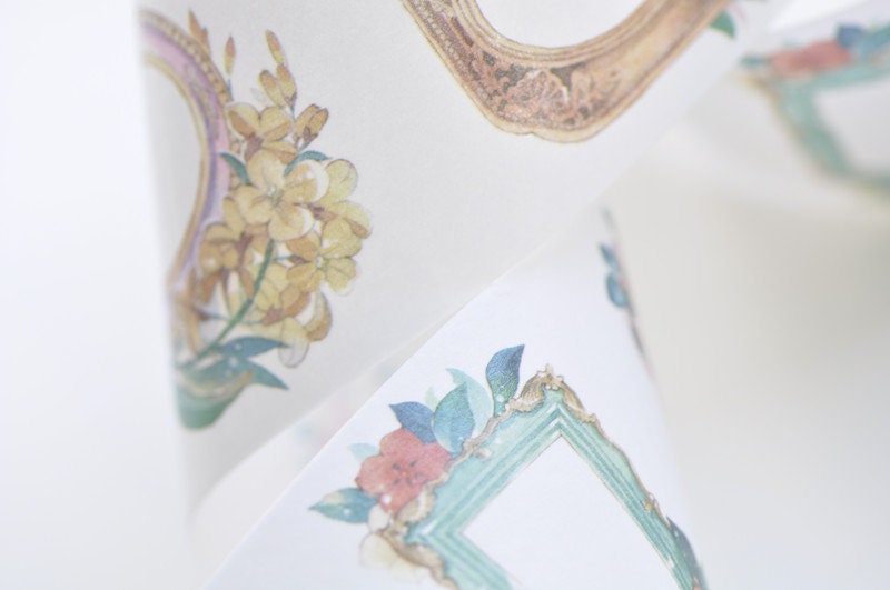 Retro Mirror Frame Decorative Tape Lined Washi Tape 50mm wide x 3M Roll No.12105