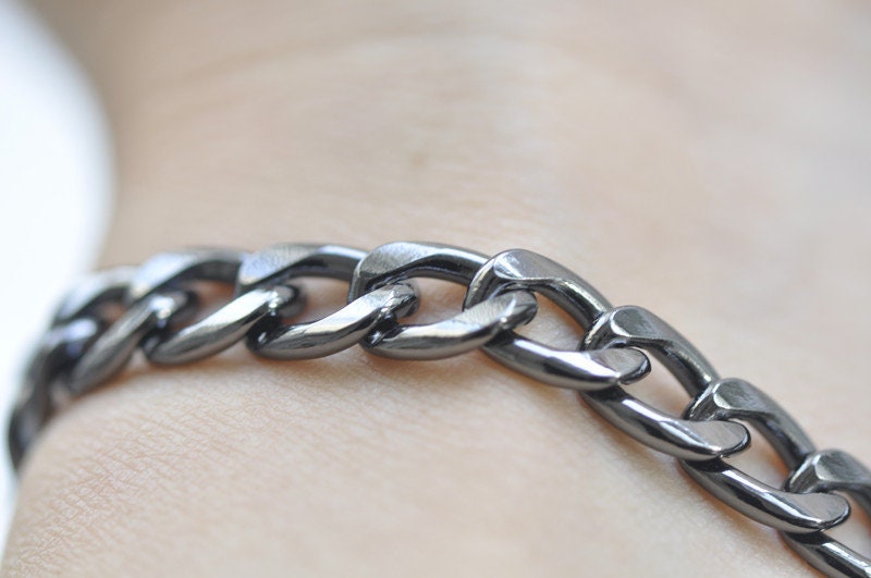 8mm Gunmetal Handbag Chain Retro Bags Flat Chain With Two Lobsters 100/110/120/130/140cm