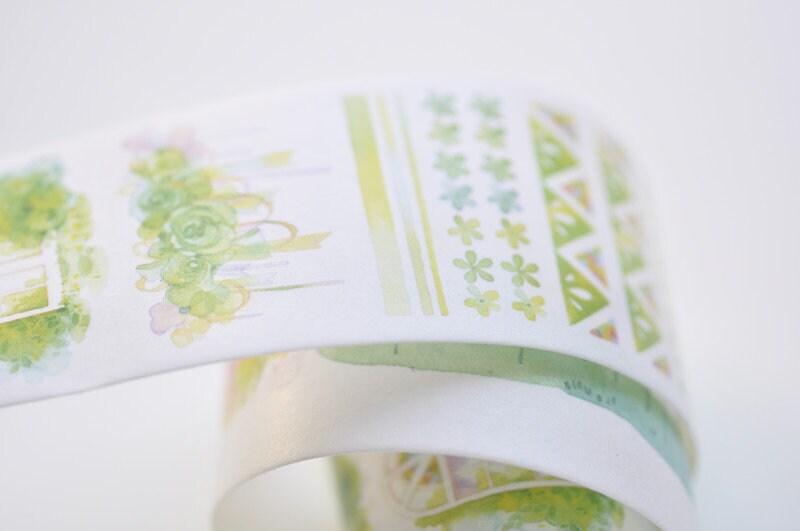 Flowers Washi Tape Cute Girls Paper Tape 40mm Wide x 3 Meters Roll No.12453