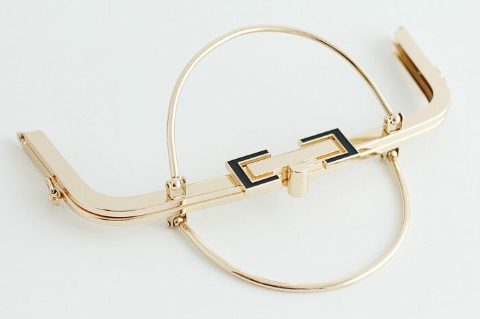 8"/11" Purse Frame With Screws Gunmental And Light Gold 20.5cm/28.5cm