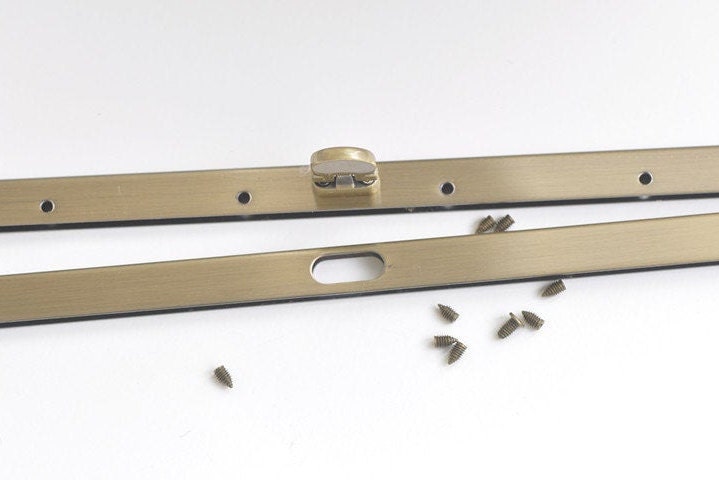 19cm ( 7") Brushed Brass Purse Frame Quality Bar Lock Wallet Purse Frame With Screws