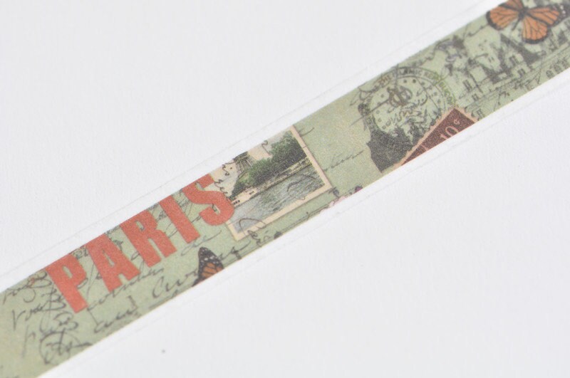 Retro Paris Washi Tape Japanese Masking Tape 15mm wide x 10M long No.12067