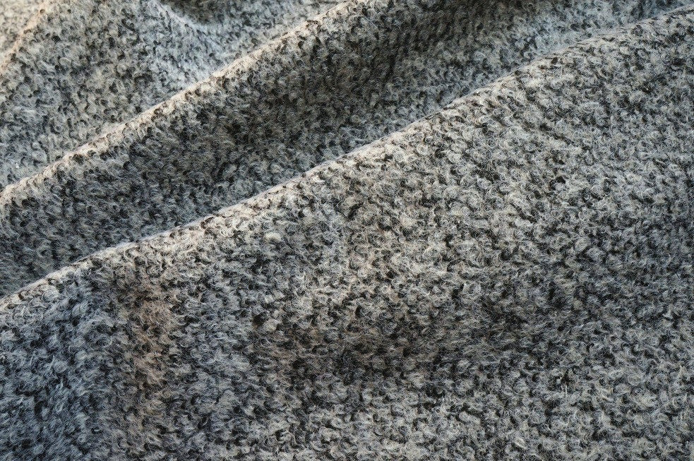 160cm x 48cm ( 63"x 19") Grey Black Fabric Teddy Bears Fabric 100% Wool For Doll Making