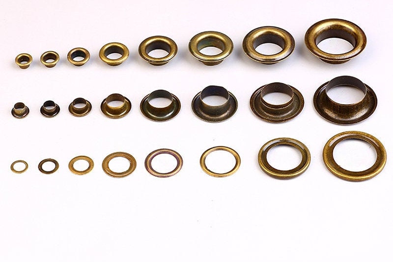 Eyelet With Washer Leather Craft Repair Grommet Bronze And Silver 4mm-16mm Pick Color And Size/ 10 Sets A Pack