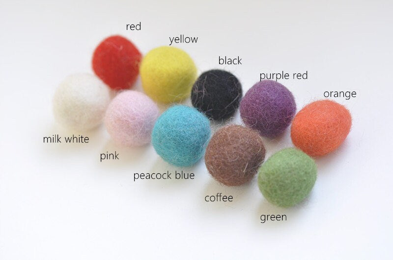 2cm Multi Color Wool Felt Balls Pom Pom Balls Beads Party Decor Coaster Craft 10pcs A Pack