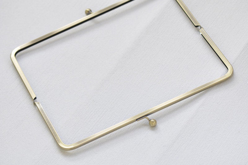 27cm (10 1/2") Brushed Brass Purse Frame Large Bag Hanger Glue-In Style 27 x 12cm