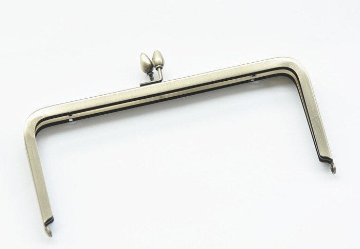 20cm Purse Frame Vintage Flower Kisslock Brushed Brass Bag Hanger With Screws 20cm x 8.5cm  ( 8" x 3 1/2")
