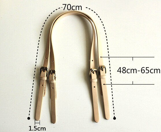 1.5cm x 70cm Leather Strap Bag Making Supply 2pcs A Set