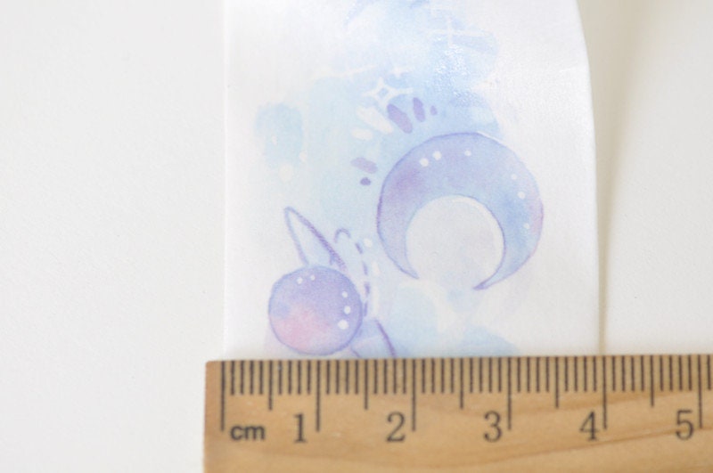 Star Moon Washi Tape Wide Scrapbooking Supply 40mm wide x 3 Meters Roll No.12276