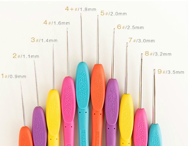 Crochet Hooks 10 Pieces A Set from Size 0.9mm to 3.5mm Quality Stainless Steel