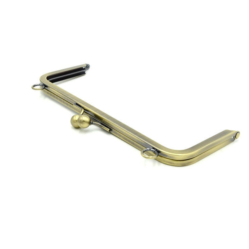 Vintage Purse Frame Brushed Brass Bag Hanger With Two Loops Bronze/Gold/Gunmetal 20 x 6.5cm