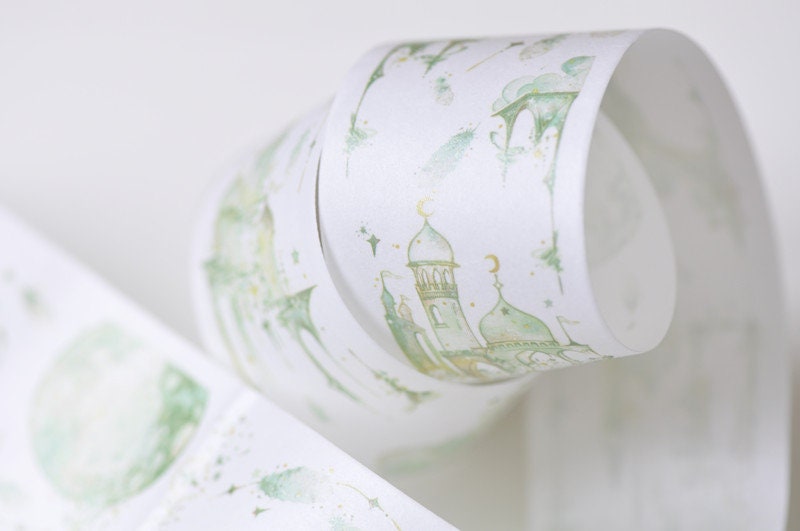 Vintage Castle Washi Tape Wide Scrapbooking Supply 40mm wide x 3 Meters Roll No.13192