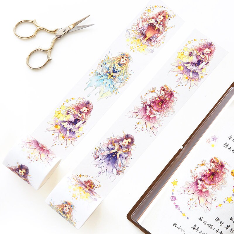 Retro Girls Washi Tape Lined Scrapbooking Supply 48mm x 5M No.10974