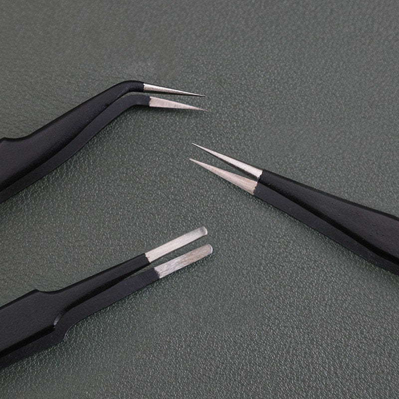Tweezers Set of 3 Curved And Streight Nose Tweezers