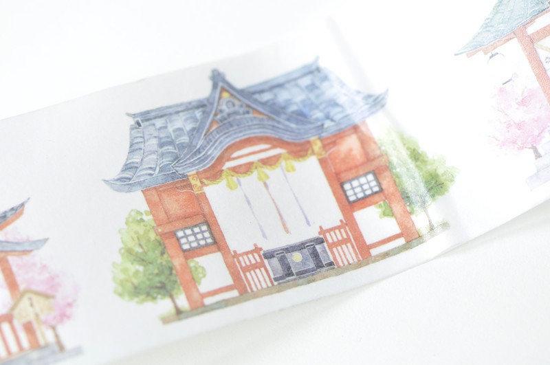 Vintage Pavilion Washi Tape Lined Journal Tape 45mm wide x 3 Meters Roll No.12846