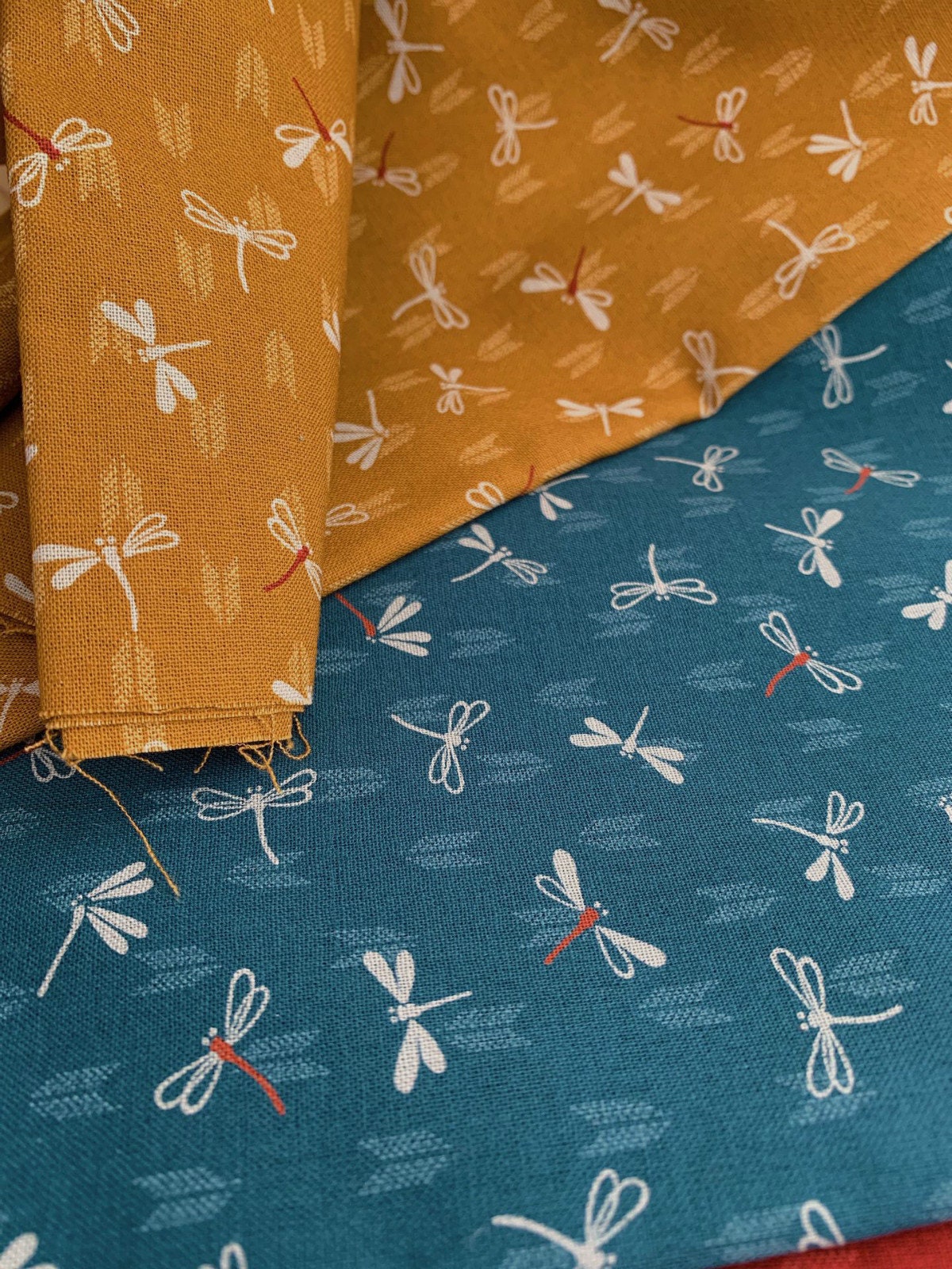 Dragonfly Cotton Fabric Soft Thin Cotton Fabric Sewing Material 50 x 108cm