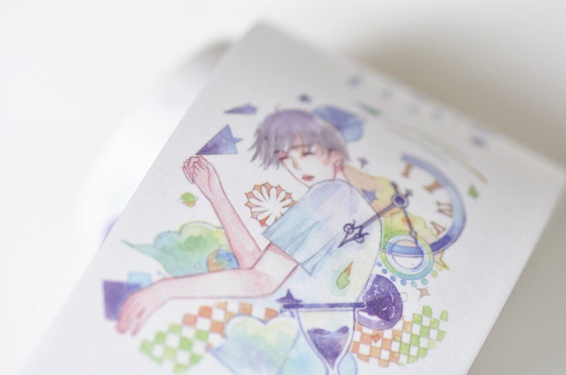 Young Man Washi Tape Japanese Masking Tape Lined Journal Supply 50mm wide x 3M long Roll No.12946