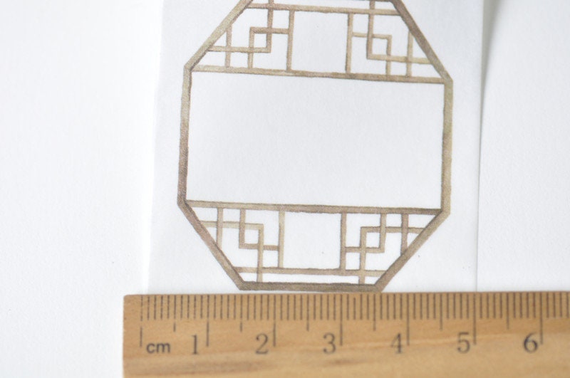 Asian Culture Vintage Window Washi Tape Lined Wide Japanese Masking Tape 50mm x 3M Roll No.12958