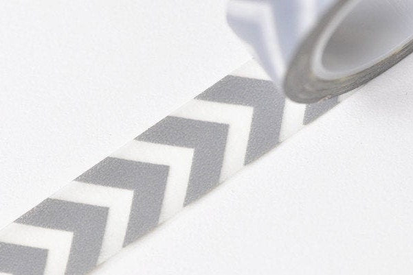 Gray Arrow Traffic Signs Chevron Masking Washi Tape 15mm Wide x 10M Roll No.12822