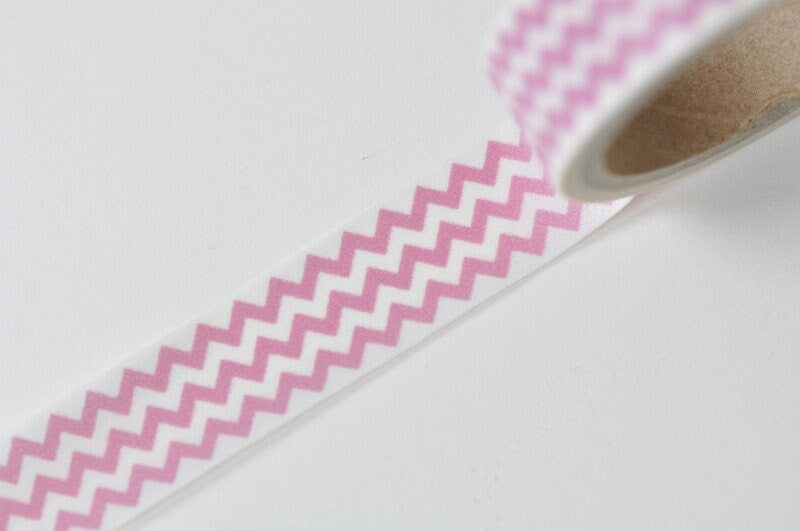 Pink Wave Washi Tape 15mm Wide x 2 Meters Roll No.12507