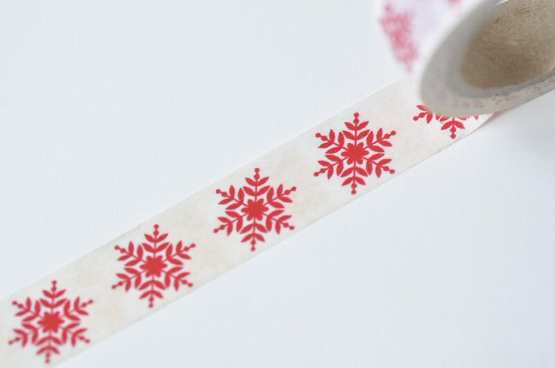 Snowflake Winter Adhesive Washi Tape 15mm x 5M Roll No.12395