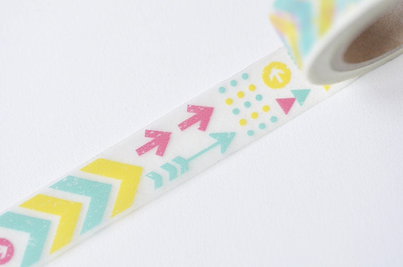 Deco Arrow Washi Tape Colorful Journal Tape 15mm wide x 10m long No.13060