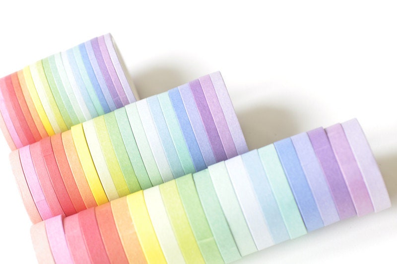 Rainbow Washi Tape Full Set, Rainbow Card Scrapbooking Tape, Gift Wrapping Tape Set of 20--- 3mm/5mm/7.5mm