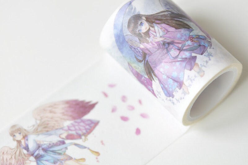 Angel Girls Washi Tape Scrapbooking Bullet Journal Wide Masking Tape 50mm wide x 3 Meters Roll No.13247