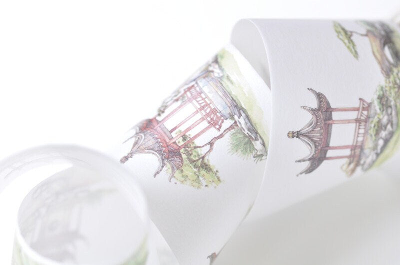 Vintage Pavilion Washi Tape With Release Paper 45mm wide x 3 Meters Roll No.13129