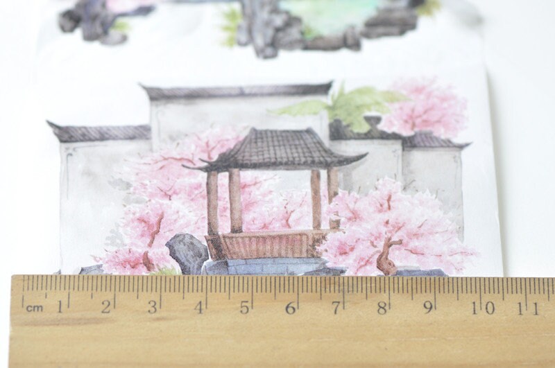 Vintage Pavilion House Wide Washi Tape With Release Paper 105mm wide x 3 Meters Roll No.13266