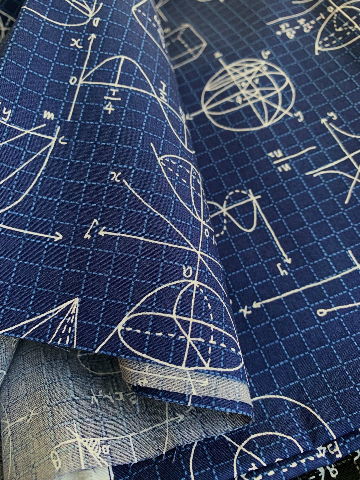 Pure Cotton Fabric Soft With Math Pattern Thin Cotton Fabric Sewing Material 50 x 108cm