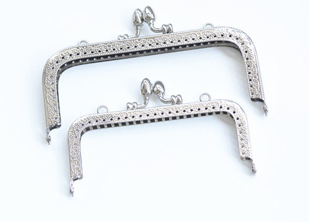10 Pieces Retro Purse Frame Silver Sewing Purse Frame Various Size 8.5/10.5/12.5/15CM (3"to 6")