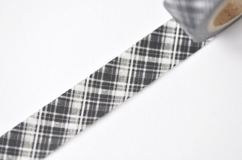 Vintage Grid Pattern Washi Tape Journal Supplies 15mm Wide x 5 Meters No.13036