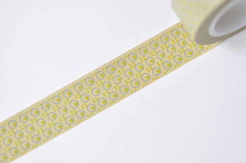 Green Washi Tape 15mm Wide x 10M Roll No.12074