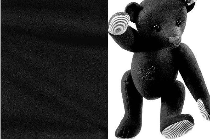 50cm x 45cm Black And Blue Mixed Color Teddy Bears Fabric For Doll Making 100% Wool