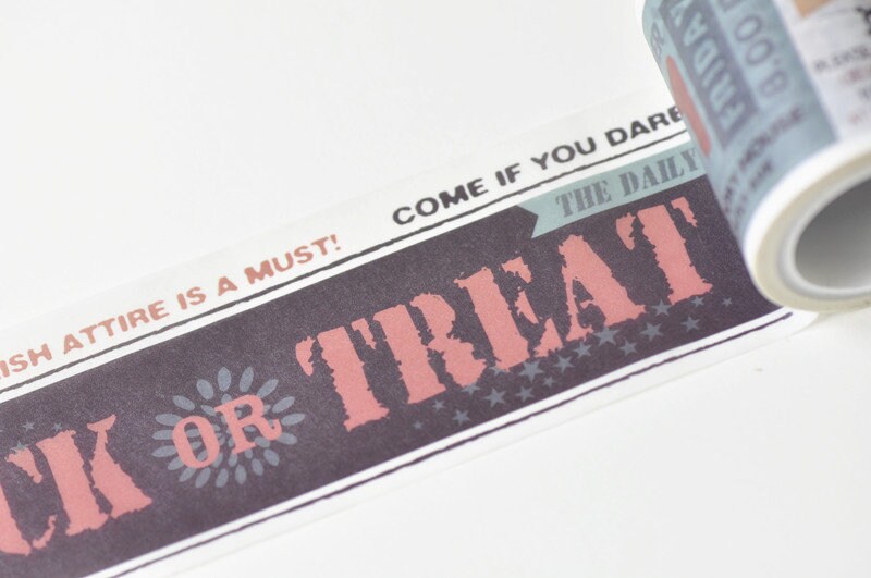 Halloween Washi Tape Wide All Saints&#39; Day Masking Tape 45mm x 5M Long No.13303