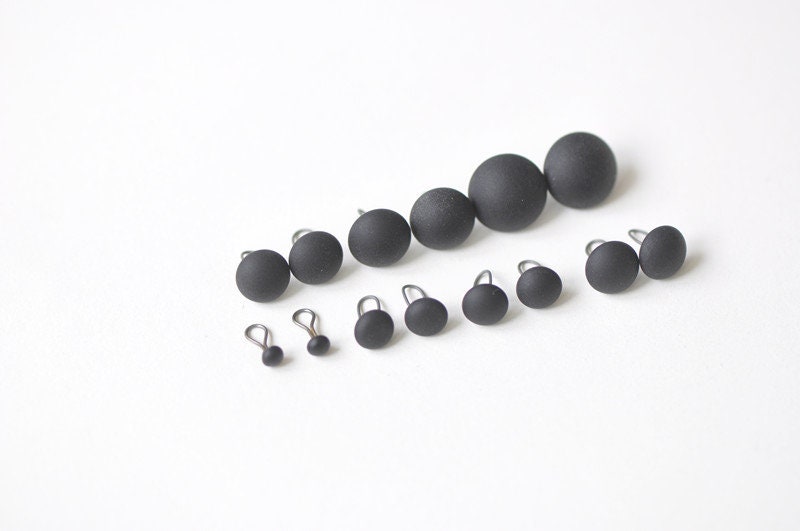 One Pair Germany Matte Black Glass Eyes Round Teddy Bear Eyes 5mm ,6mm, 7mm, 8mmï¼?0mm