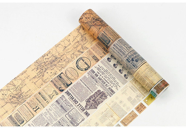 Retro Washi Tape/ Planner Tape 20mm/40/50/60/80mm x 8 Meters
