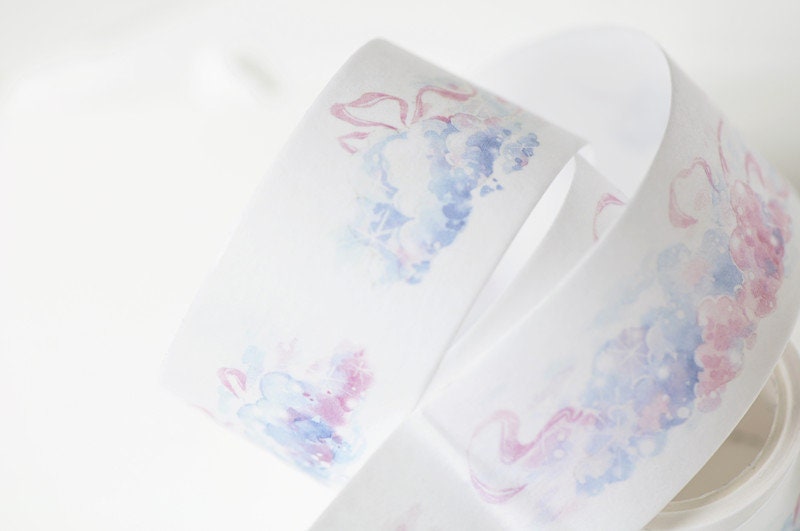 Cute Cloud Washi Tape Lined Bullet Journal Tape 30mm Wide x 5M Long No.12887