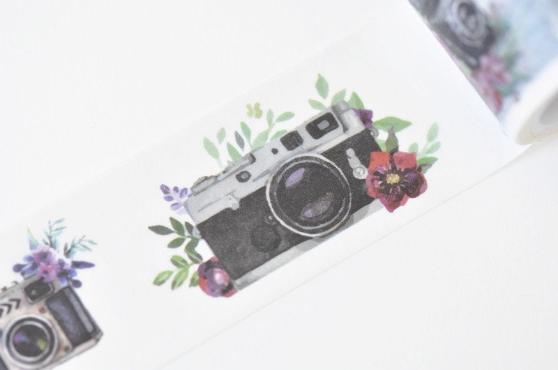 Flowers And Camera Masking Tape 30mm Wide x 5 Meters Roll No.12011