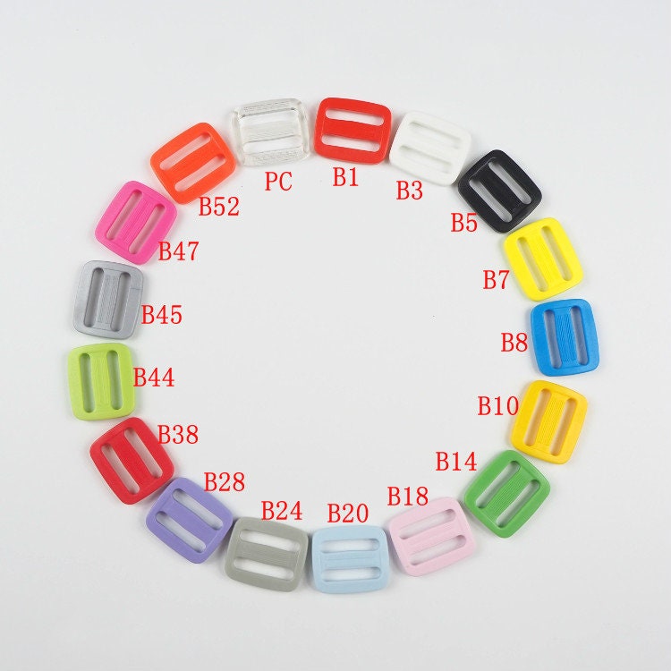 10pcs A Pack 20mm Plastic Strap Adjuster Strap Sliders Pick Color