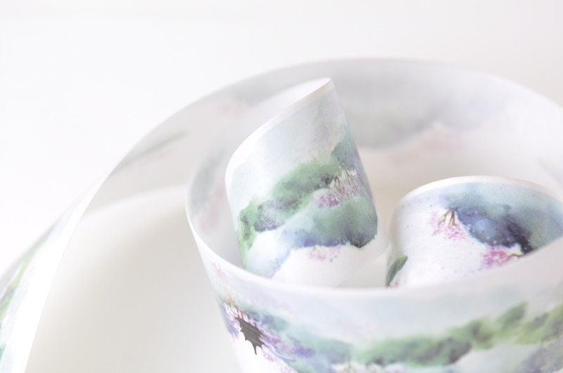 Retro Mountain Washi Tape Japanese Masking Tape With Release Paper 30mm x 5 Meters Roll No.13041