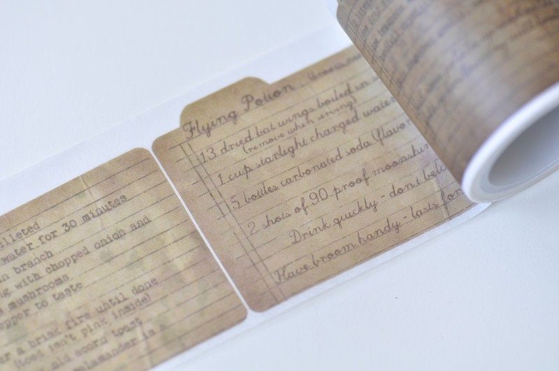 Vintage Handwriting Washi Tape 45mm wide x 5M long No.12565