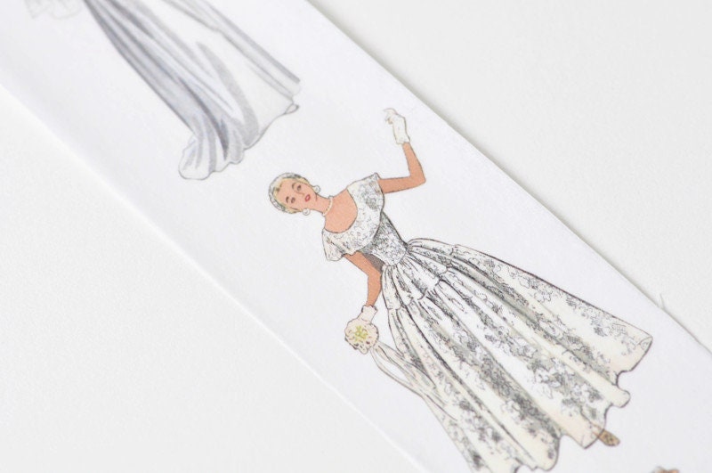 Elegant Bride Washi Tape/ Wedding Girls Masking Adhesive Tape 35mm wide x 5M No.13343