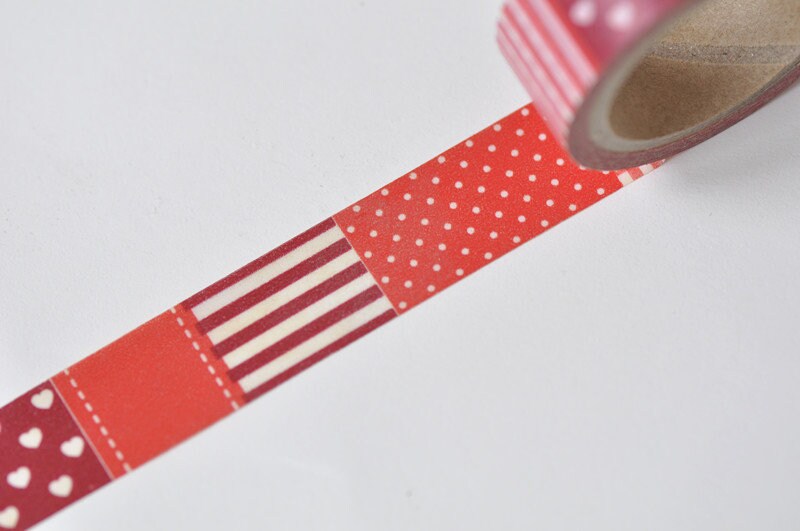 Love Heart Washi Tape/Masking Tape 15mm Wide x 2 Meters No.13275