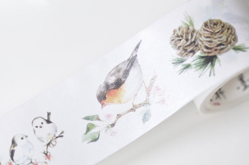 Retro Wide Bird Pincone Washi Tape Lined Journal Suppliers 30mm Wide x 5 Meters Long No.10977