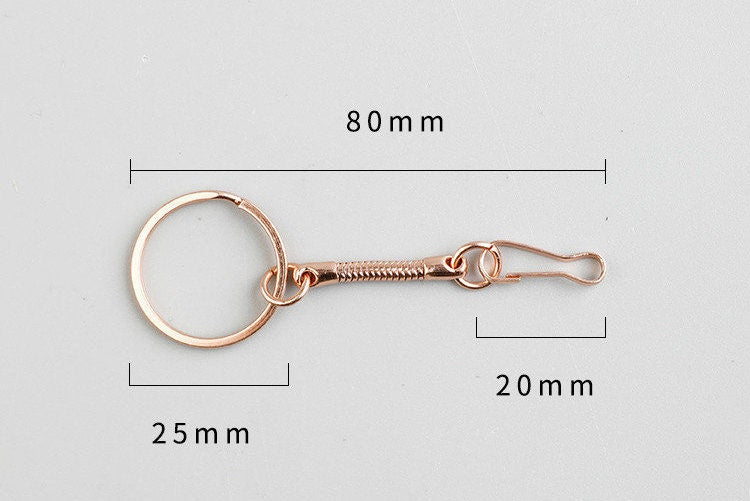 Swivel Key Chain Snake Soft Chain With Split Rings Outer Size 25mm (1") Set of 2