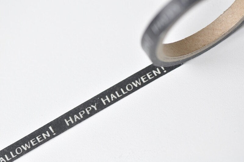 Black Skinny Halloween Washi Tape 5mm x 5M Roll No.13394