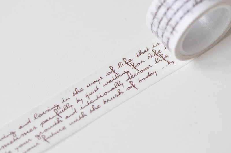 Retro Handwriting Washi Tape Planner Tape 15mm x 5M Roll No.12950
